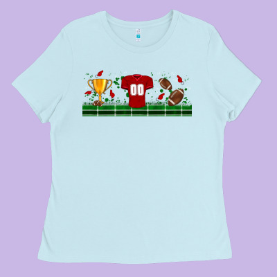 Trophy Cup American Football Uniform Libbey Glass Ladies Tee Designed By Bundleandbundleshop
