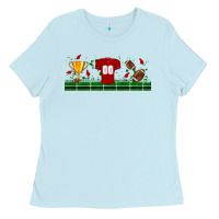 Baby Blue trophy cup american football uniform libbey glass Ladies Tee - BundleAndBundleShop