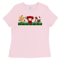 Bubblegum Pink trophy cup american football uniform libbey glass Ladies Tee - BundleAndBundleShop