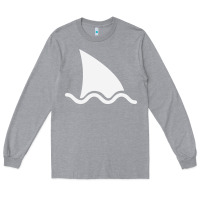 Heather Grey shark fin Long Sleeve Tee - DesigneFamous