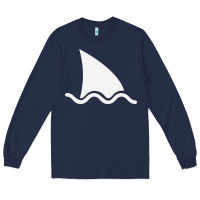 Navy shark fin Long Sleeve Tee - DesigneFamous