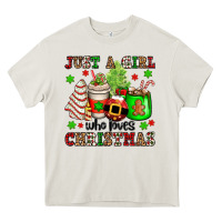 Cream just a girl who loves christmas Heavy Core Tee - OliviaCreatesArt