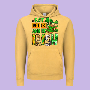 Eat Drink And Be Irish St. Patrick's Vintage Hoodie Designed By Lillyallendesigns