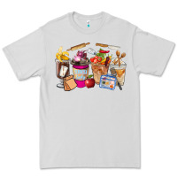 Dove Grey Lunch Lady Coffee Cups Premium Tee - FaDigitalArtStudio