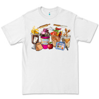 White Lunch Lady Coffee Cups Premium Tee - FaDigitalArtStudio