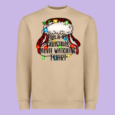 This Is My Christmas Movie Watching Heavyweight Sweatshirt Designed By Jasminsmagicworld