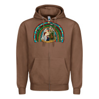 Chestnut holy family rainbow Zipper Hoodie - RanaPortraitStore