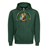 Sports Green holy family rainbow Zipper Hoodie - RanaPortraitStore