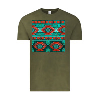 Vintage Olive native american aztec seamless pattern 4 Vintage Tee - BundleAndBundleShop