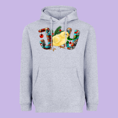 Christmas Joy With Chick Heavyweight Hoodie Designed By Ranaportraitstore