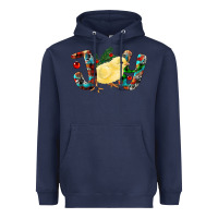 Navy Christmas Joy With Chick Heavyweight Hoodie - RanaPortraitStore