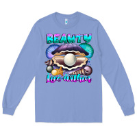 Colony Blue Beauty Lies Within Long Sleeve Tee - CowhideDigitalArt