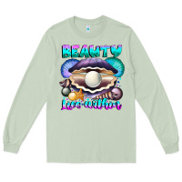 Matcha Beauty Lies Within Long Sleeve Tee - CowhideDigitalArt