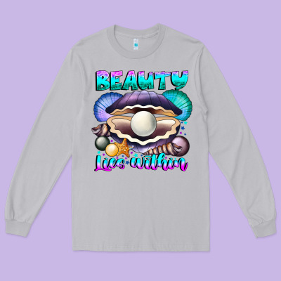 Beauty Lies Within Long Sleeve Tee Designed By Cowhidedigitalart