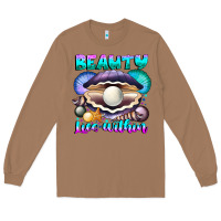 Toasted Coconut Beauty Lies Within Long Sleeve Tee - CowhideDigitalArt