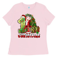 Bubblegum Pink first christmas Ladies Tee - FaDigitalArtStudio