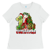 White first christmas Ladies Tee - FaDigitalArtStudio