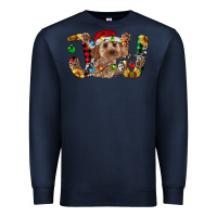 Navy Cockapoo Christmas Joy Premium Sweatshirt - RanaPortraitStore