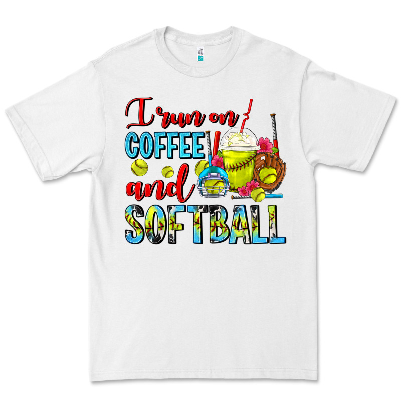I Run On Coffee And Softball Frappe Premium Tee by FaDigitalArtStudio | Teevron