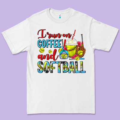 I Run On Coffee And Softball Frappe Premium Tee Designed By Fadigitalartstudio