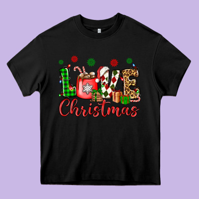 Love Christmas Heavy Core Tee Designed By Oliviacreatesart