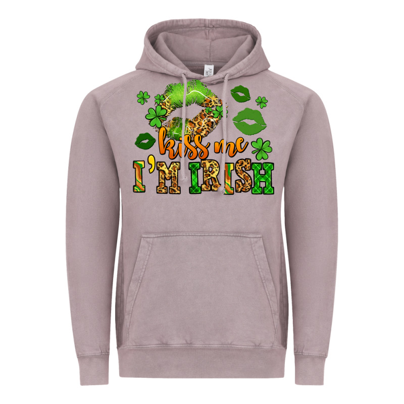 Kiss Me Im Irish St Patricks Lip Stain Vintage Hoodie by LillyAllenDesigns | Teevron