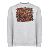 Heather Grey Easter Butterflies Background Heavyweight Sweatshirt - RanaPortraitStore