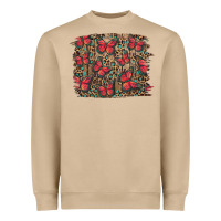 Mushroom Easter Butterflies Background Heavyweight Sweatshirt - RanaPortraitStore