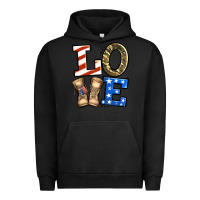 Pigment Black love 4th of july army veteran Urban Hoodie - Jasminsmagicworld