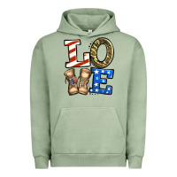 Pigment Oil Green love 4th of july army veteran Urban Hoodie - Jasminsmagicworld