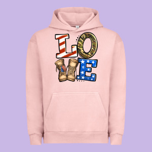 Love 4th Of July Army Veteran Urban Hoodie Designed By Jasminsmagicworld