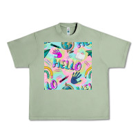 Oil Green hello kindergarten seamless pattern Urban Heavy Tee - BundleAndBundleShop