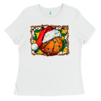 White basketball christmas Ladies Tee - FaDigitalArtStudio