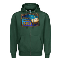 Sports Green happy birthday jesus Zipper Hoodie - RanaPortraitStore