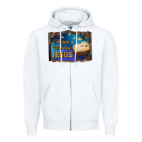 White happy birthday jesus Zipper Hoodie - RanaPortraitStore