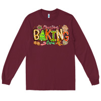 Burgundy Christmas Baking Crew Long Sleeve Tee - CowhideDigitalArt