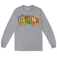 Heather Grey Christmas Baking Crew Long Sleeve Tee - CowhideDigitalArt