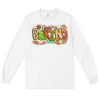 White Christmas Baking Crew Long Sleeve Tee - CowhideDigitalArt