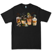 Black Fishing Coffee Cups Premium Tee - FaDigitalArtStudio