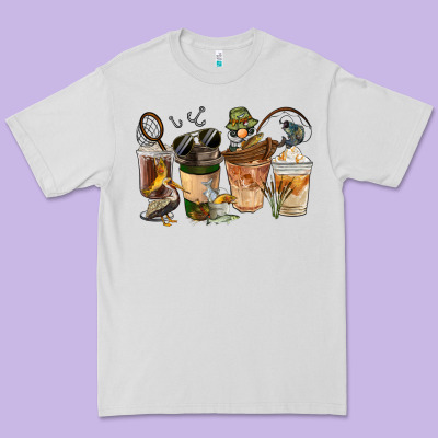 Fishing Coffee Cups Premium Tee Designed By Fadigitalartstudio