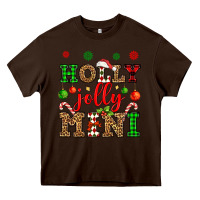 Chocolate Brown holly jolly mini Heavy Core Tee - OliviaCreatesArt
