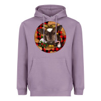 Lavender Christmas Baby Cow Heavyweight Hoodie - RanaPortraitStore