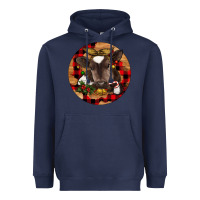 Navy Christmas Baby Cow Heavyweight Hoodie - RanaPortraitStore