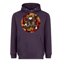 Plum Christmas Baby Cow Heavyweight Hoodie - RanaPortraitStore