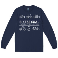 Navy bikesexual   cyclist bicycle biking bike cycling t shirt tee gift Long Sleeve Tee - DesigneFamous