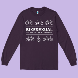 Bikesexual   Cyclist Bicycle Biking Bike Cycling T Shirt Tee Gift Long Sleeve Tee Designed By Designefamous