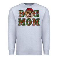 Heather Grey Christmas English Bulldog Mom Premium Sweatshirt - RanaPortraitStore