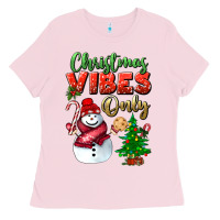 Bubblegum Pink christmas vibes only Ladies Tee - BundleAndBundleShop