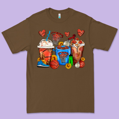 Basketball Coffee Cups Premium Tee Designed By Fadigitalartstudio