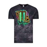 Cloud Black Scorpio Zodiac Sign Sunflower Leopard Serape Vintage Tee - RanaPortraitStore